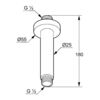 Brat palarie dus de tavan KLUDI A-QA 150mm Black mat/crom 6651587-00