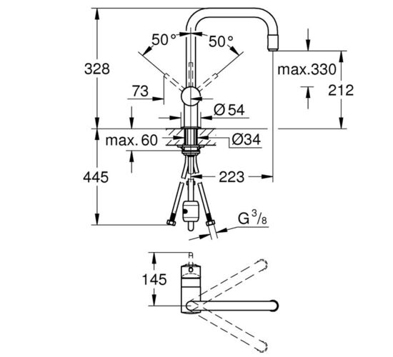 Baterie GROHE Minta OHM chiuveta Plus 32067000