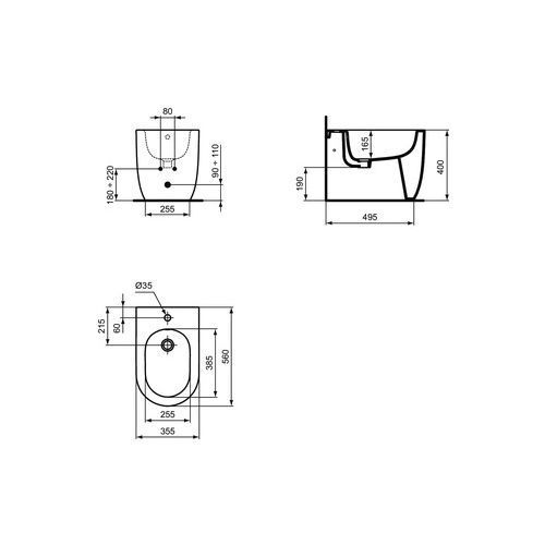 Bideu stativ Ideal Standard Atelier Blend Curve  T375301